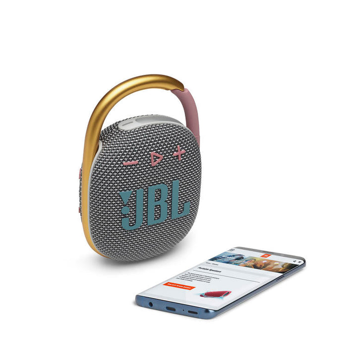 JBL Clip 4 | Haut-parleur Ultra-portable - Bluetooth - Imperméable - Autonomie 10 Heures - Gris-Sonxplus Drummondville