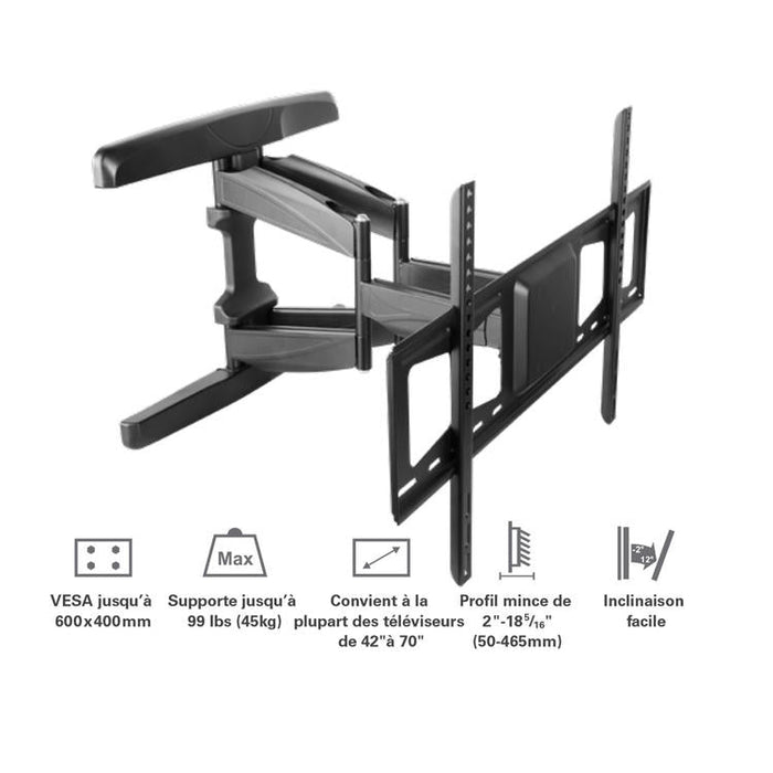 Syncmount SM-4270DMF | Support mural articulé pour téléviseur 42" à 70" - Jusqu'à 99 lb-Sonxplus Drummondville