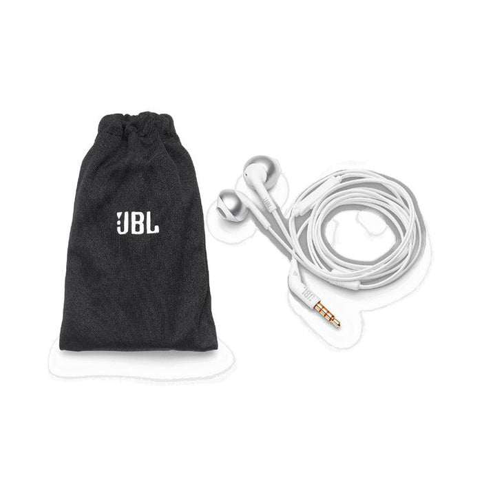 JBL Tune 205 | Écouteurs filaire intra-auriculaires - JBL Pure Bass - Microphone - Chrome-Sonxplus Drummondville