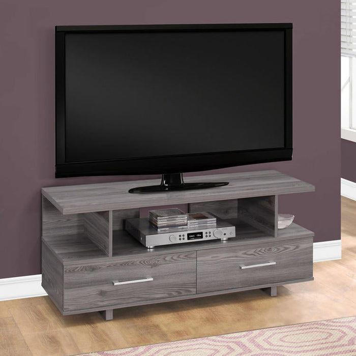 Monarch Specialties I 2608 | Meuble TV - 48" - 2 Tiroirs de rangement - Gris-Sonxplus Drummondville