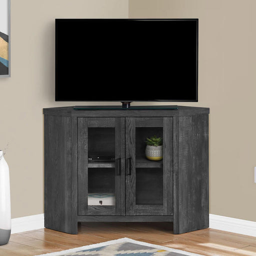 Monarch Specialties I 2716 | Meuble TV - 42" - En coin - Imitation bois - Noir-Sonxplus Drummondville