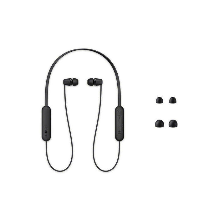 Sony WI-C100 | Écouteurs intra-auriculaires - Sans fil - Bluetooth - Autour du cou - Microphone - IPX4 - Noir-Sonxplus Drummondville