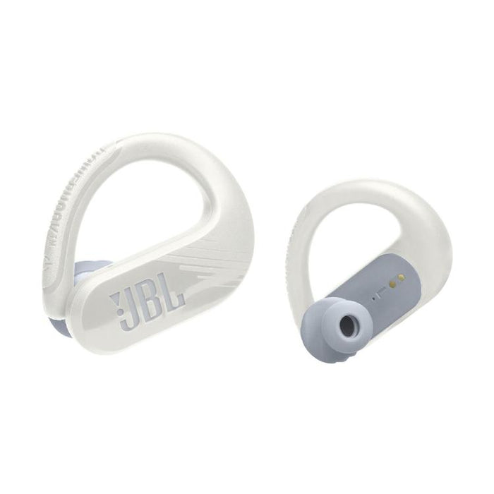 JBL Endurance Peak III | Écouteurs Sport intra-auriculaires - 100% Sans fil - Étanche - Conception Powerhook - Blanc-Sonxplus Drummondville