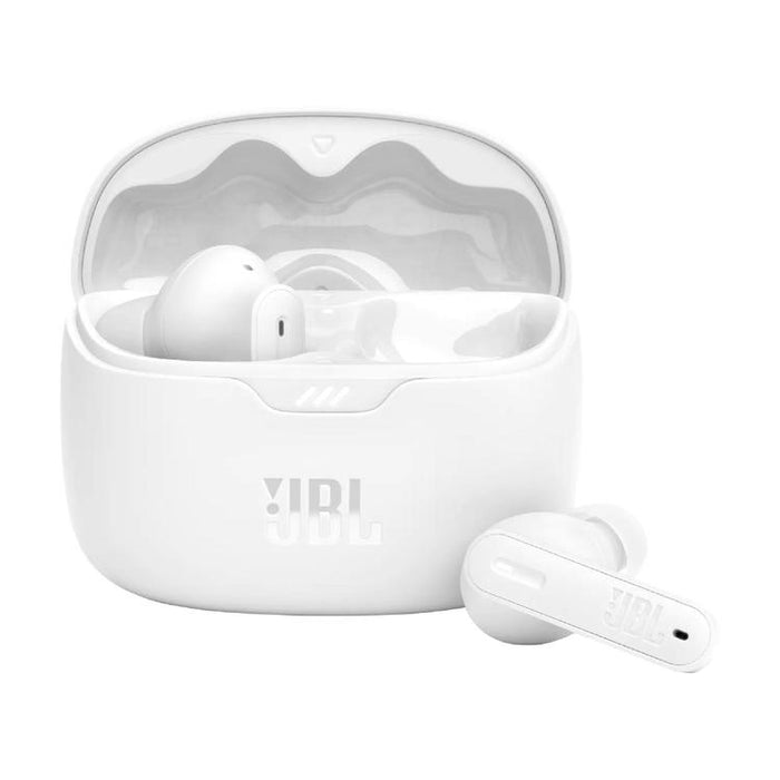 JBL Tune Beam | Écouteurs intra-auriculaires - 100% Sans fil - Bluetooth - Smart Ambient - Conception Stick-open - Blanc-Sonxplus Drummondville