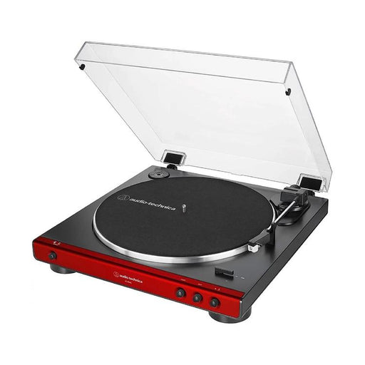 Audio Technica AT-LP60X-RD | Table tournante Stéréo - Entraînement par courroie - Entièrement automatique - Rouge-Sonxplus Drummondville