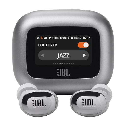 JBL Live Buds 3 | Écouteurs intra-auriculaires - Écran tactile LED 1,45" - Bluetooth - Argent-Sonxplus Drummondville