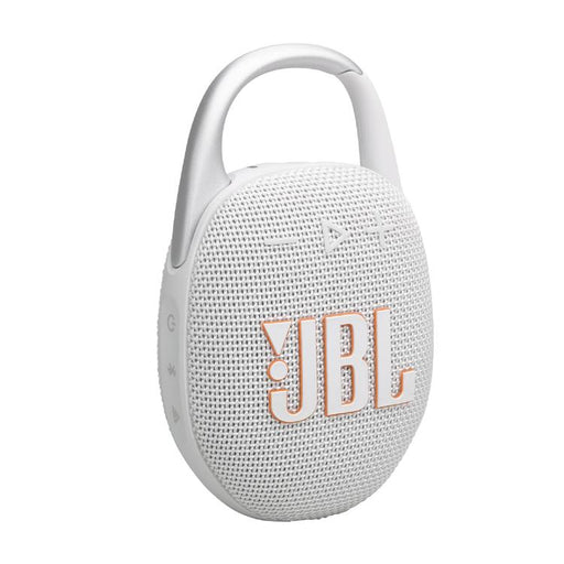 JBL Clip 5 | Haut-parleur à mousqueton portable - Bluetooth - IP67 - Blanc-Sonxplus Drummondville