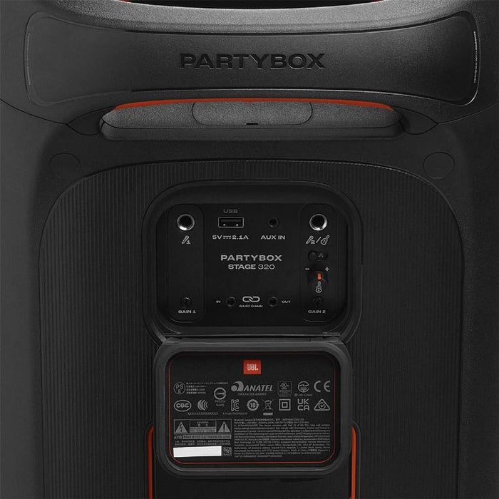 JBL PartyBox Stage 320 | Haut-parleur portable - Sans fil - Bluetooth - Effets lumineux - 240 W - Noir-Sonxplus Drummondville