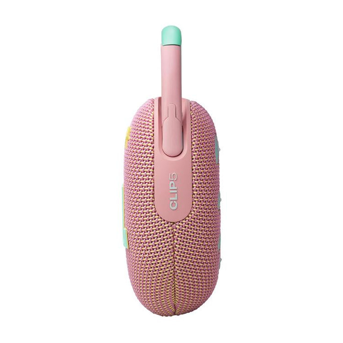 JBL Clip 5 | Haut-parleur à mousqueton portable - Bluetooth - IP67 - Rose-Sonxplus Drummondville