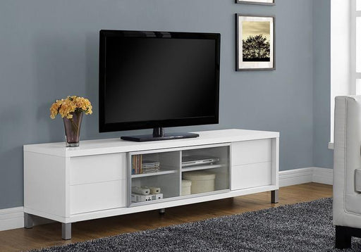 Monarch Specialties I2537 | Meuble TV - 70" - Blanc-Sonxplus Drummondville