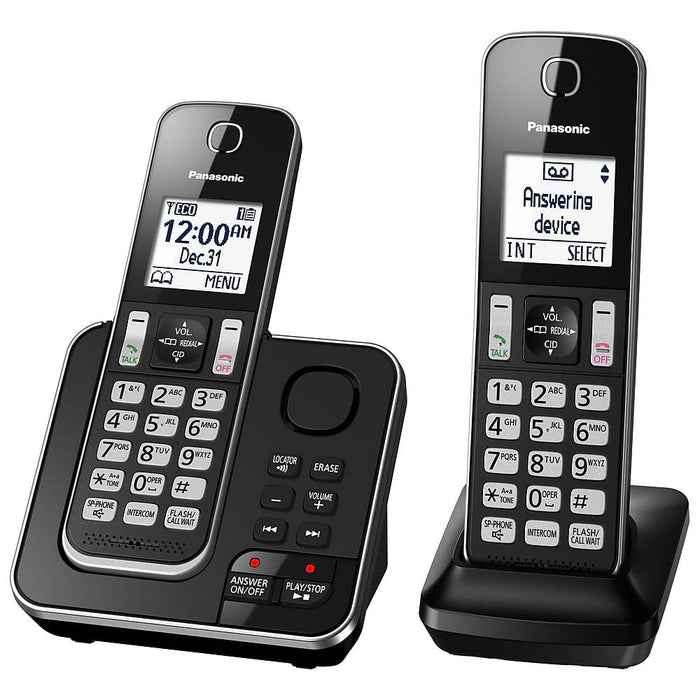 Panasonic KX-TGD392B | Téléphone sans fil - 2 combinés - Répondeur - Noir-Sonxplus Drummondville