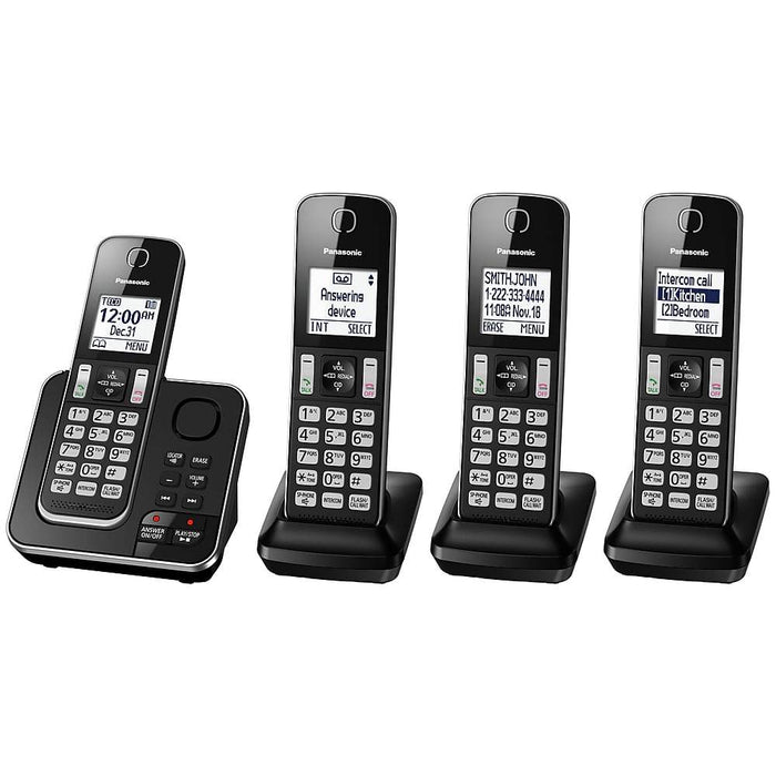 Panasonic KX-TGD394B | Téléphone sans fil - 4 combinés - Répondeur - Noir-Sonxplus Drummondville