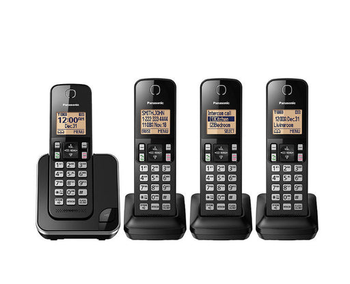 Panasonic KX-TGC384B | Téléphone sans fil - 4 combinés - Noir-Sonxplus Drummondville