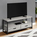 Monarch Specialties I 2871 | Meuble TV - 48" - 2 Tiroirs de rangement - Métal noir - Imitation bois Gris-Sonxplus Drummondville