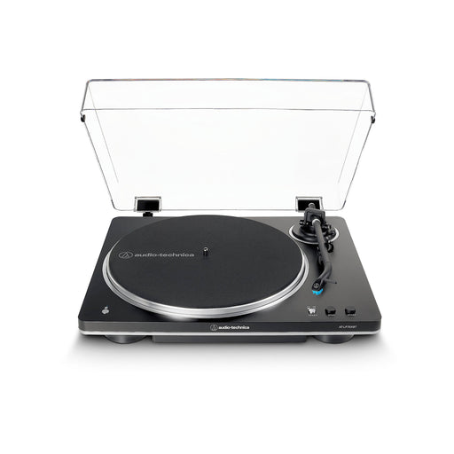 Audio-Technica AT-LP70XBTBS | Table tournante Stéréo - Sans fil - Bluetooth - Entraînement par courroie - Entièrement automatique - Noir/Argent | 01 | Sonxplus Drummondville