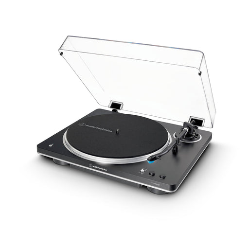 Audio-Technica AT-LP70XBTBS | Table tournante Stéréo - Sans fil - Bluetooth - Entraînement par courroie - Entièrement automatique - Noir/Argent | 02 | Sonxplus Drummondville
