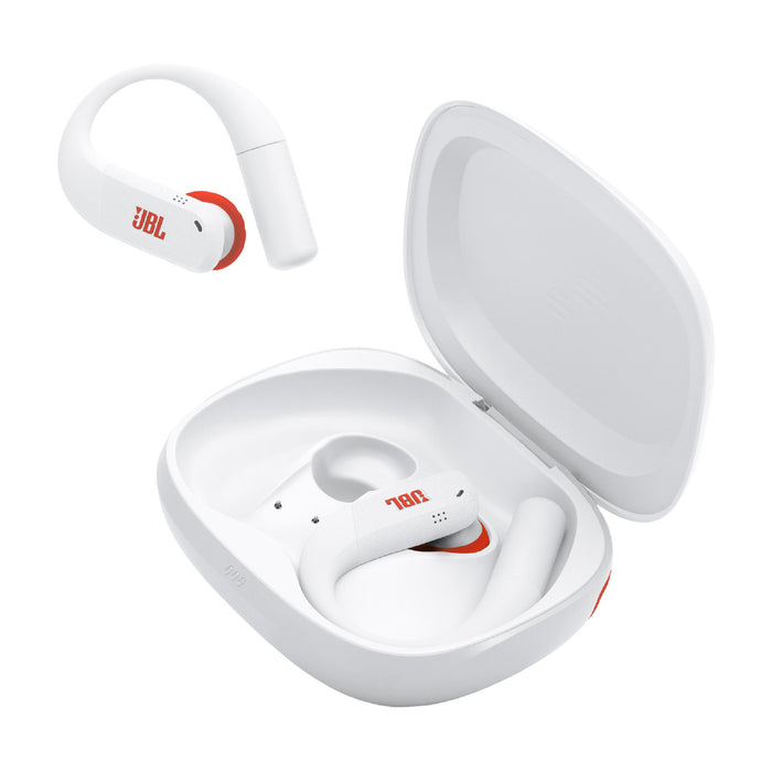 JBL Endurance Peak 4 | In-Ear Headphones - TwistLock  - White/Orange | 02 | Sonxplus Drummondville